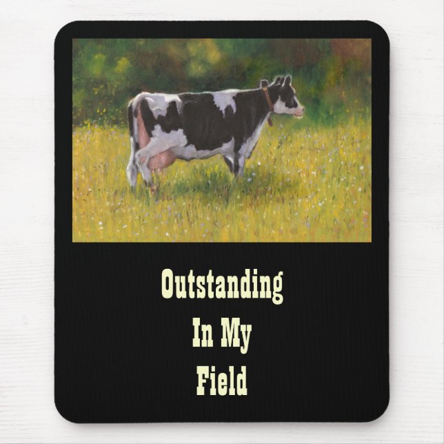 Holstein-Kuh, malend HERVORRAGEND AUF dem GEBIET: Mousepad (Vorne)
