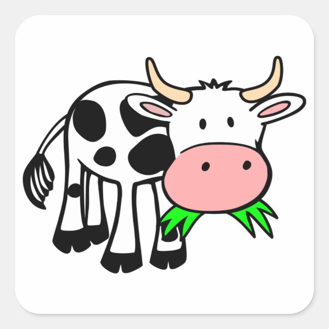 Holstein Kuh Quadratischer Aufkleber (Vorderseite)