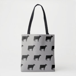 Holstein-Kuh-Silhouette-Muster grau und schwarz Tasche