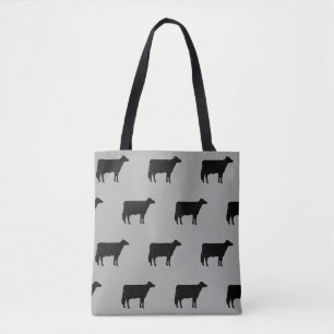 Holstein-Kuh-Silhouette-Muster grau und schwarz Tasche