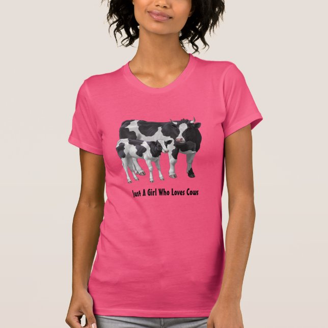 Holstein Kuh und Niedliches Kalb personalisieren I T-Shirt (Vorderseite)