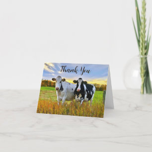 Holstein Vaches En Automne Merci Carte Note