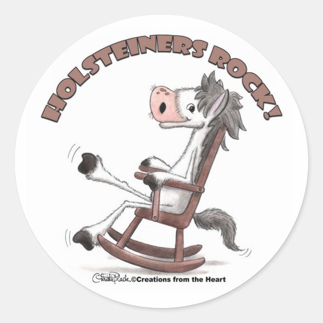 Holsteiners Rock! Runder Aufkleber (Vorderseite)