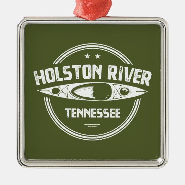 Holston River Tennessee Kayaking Ornament Aus Metall (Vorne)