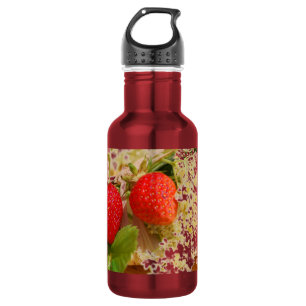 Holunderblüten und Erdbeere Trinkflasche