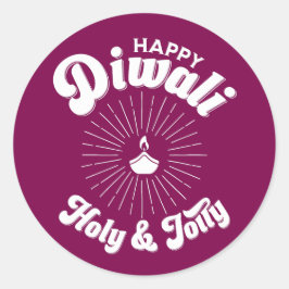Holy And Jolly Diwali Runder Aufkleber