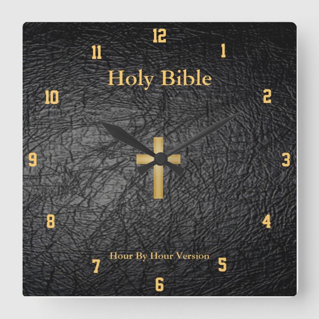 Holy Bible Wall Clock Quadratische Wanduhr (Vorderseite)