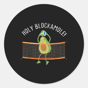 Holy Blockamole Volleyball Cute Fun  Runder Aufkleber