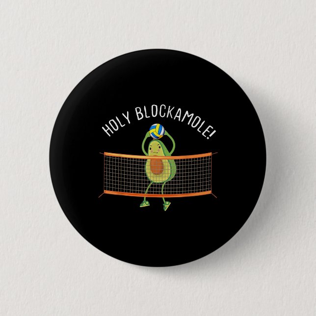 Holy Blockamole Volleyball Niedlich Spaß Button (Vorderseite)
