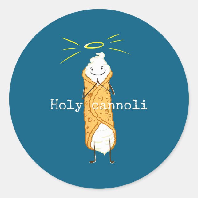 Holy Cannoli Funny Quote Italian American Gift Sic Runder Aufkleber (Vorderseite)