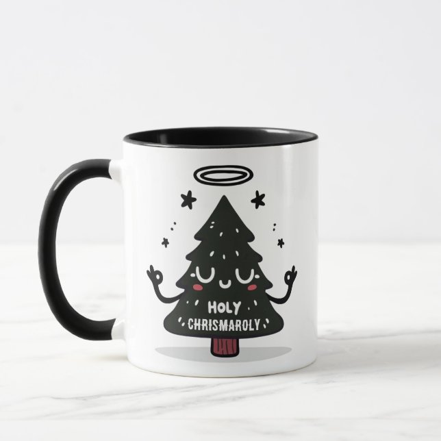 Holy Chrismaroly Mug Cute Floating Christmas Tree Tasse (Links)
