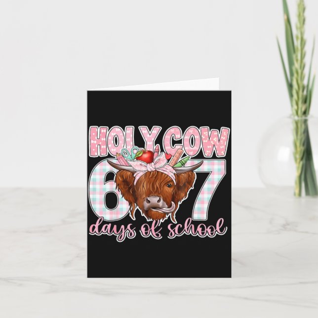 Holy Cow 67 Days Of School Teacher Six Seven Meme  Karte (Vorderseite)