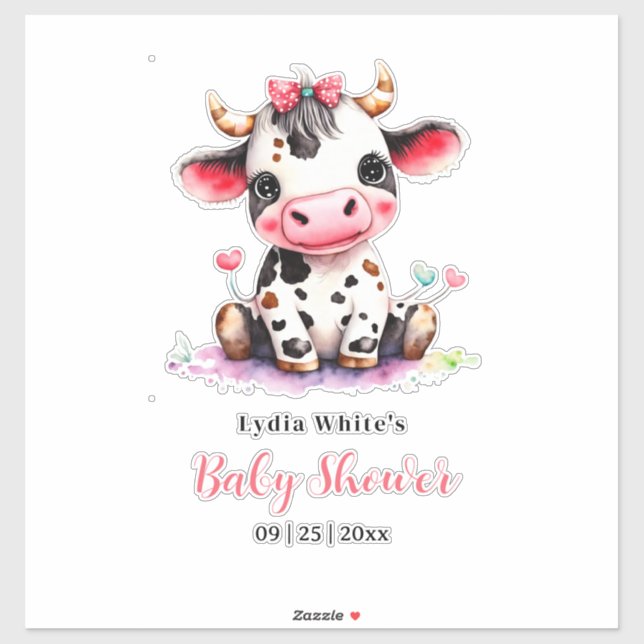 Holy Cow Baby Dusche Minimalistische Mädchendusche Aufkleber (Blatt)