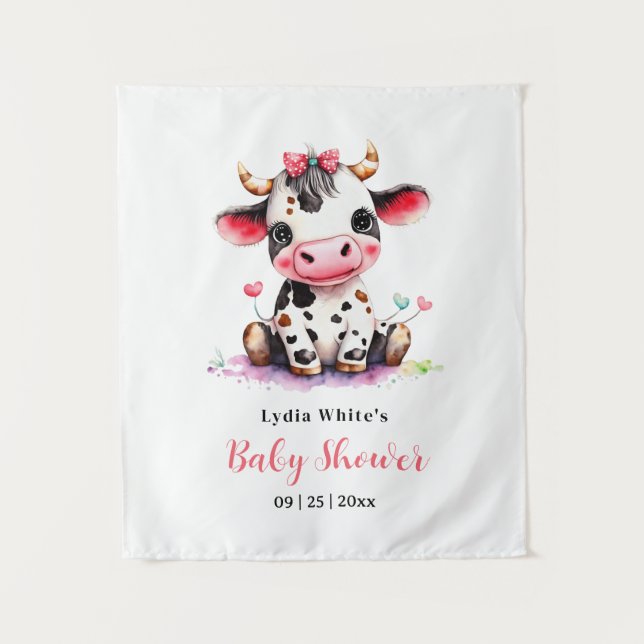 Holy Cow Baby Dusche Minimalistische Mädchendusche Wandteppich (Vorderseite)