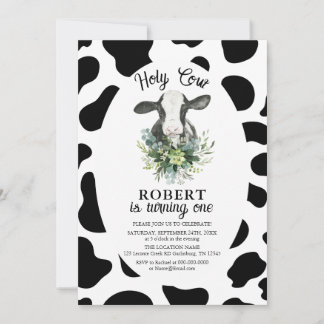 Holy Cow Boy Farm Invitation Anniversaire