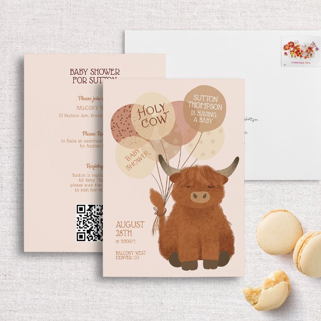Holy Cow Cute Highlands Invitation Baby shower de  (Créateur téléchargé)