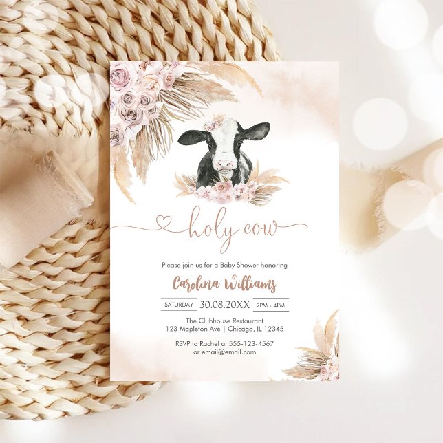 Holy Cow Floral Baby Shower Invitation Einladung (Von Creator hochgeladen)