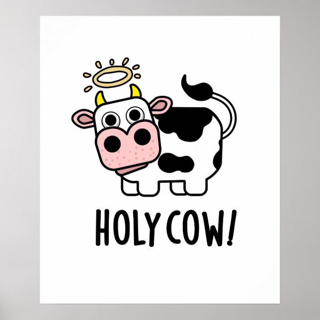 Holy Cow Funny Animal Pub Poster (Vorne)