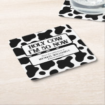 Holy Cow Funny Black White 50th Birthday