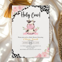 Holy Cow It's a Girl Cute Cow Baby shower