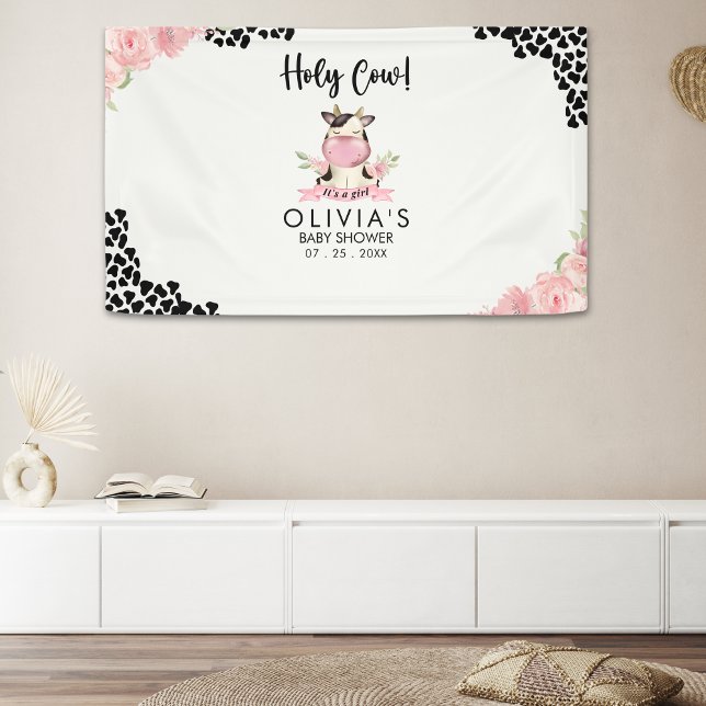 Holy Cow It's a Girl Cute Cow  Banner (Von Creator hochgeladen)