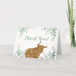 Holy Cow Rustic Boho Greenery Baby Dusche Dankeskarte
