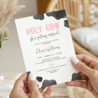Holy Cow She's Getting Married Bridal Shower Einladung