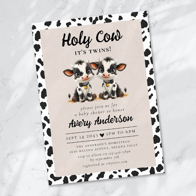Holy Cow Twins Baby Dusche Einladung (Von Creator hochgeladen)