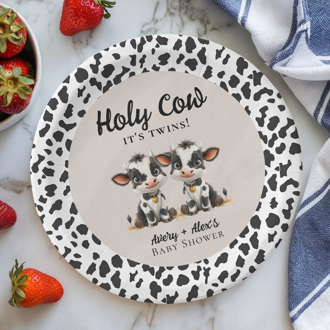 Holy Cow Twins Baby Dusche Pappteller (Von Creator hochgeladen)