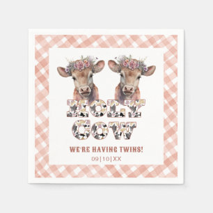 Holy Cow Twins Rustikale Karierte Babydusche Serviette