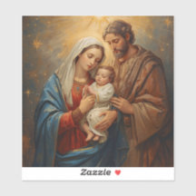 Holy Family Christmas Sticker For Holi Festive