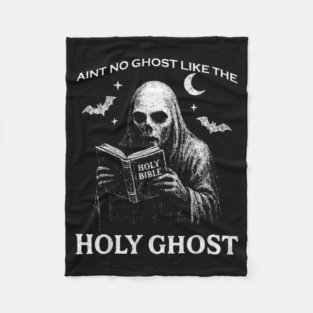 Holy Ghost Creepy Realistic Distressed Halloween B Fleecedecke (Vorderseite)