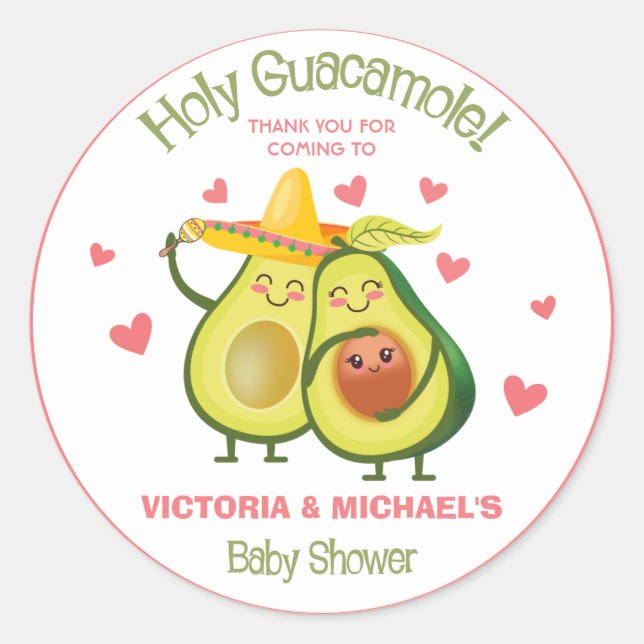 Holy Guacamole Avocado Babyaufkleber Runder Aufkleber (Vorderseite)