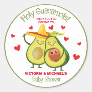 Holy Guacamole Avocado Babydusche Fiesta Stickers