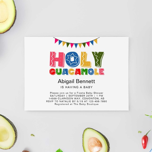 Holy Guacamole Fiesta Baby Shower Kawaii Avocado Einladung (Von Creator hochgeladen)