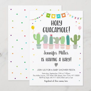 Holy Guacamole Fiesta Cactus Baby Shower Einladung