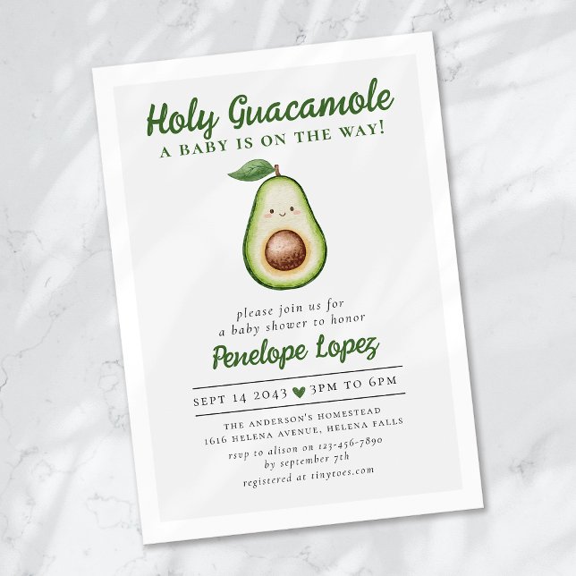 Holy Guacamole Niedlich Avocado Baby Dusche Einladung (Von Creator hochgeladen)