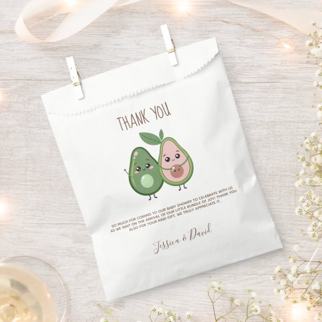 Holy Guacamole Pink Avocado Baby Dusche Geschenktütchen (Ausgeschnitten)