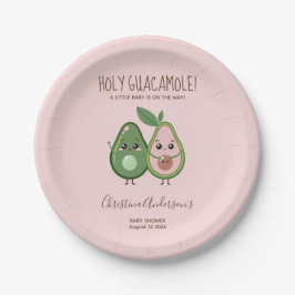 Holy Guacamole Pink Avocado Baby Dusche Pappteller
