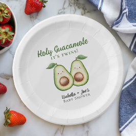 Holy Guacamole Twins Funny Baby Dusche Pappteller