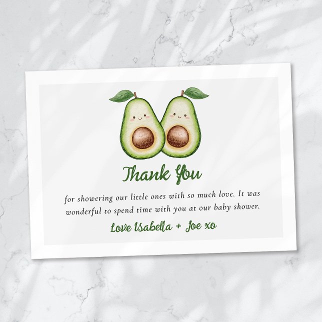 Holy Guacamole Twins Niedliche Babydusche Dankeskarte (Von Creator hochgeladen)