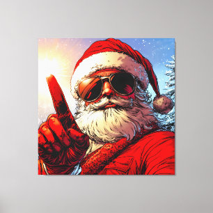 Holy Jolly Santa Divine Glow Leinwanddruck