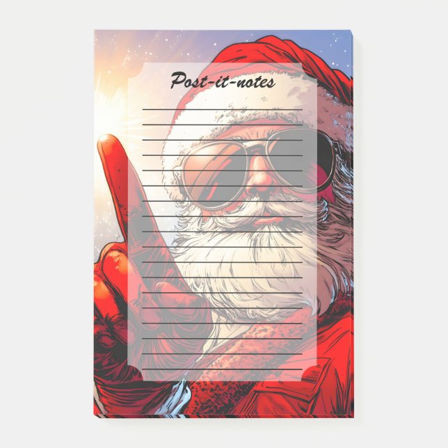 Holy Jolly Santa Divine Glow Post-it Klebezettel (Vorderseite)