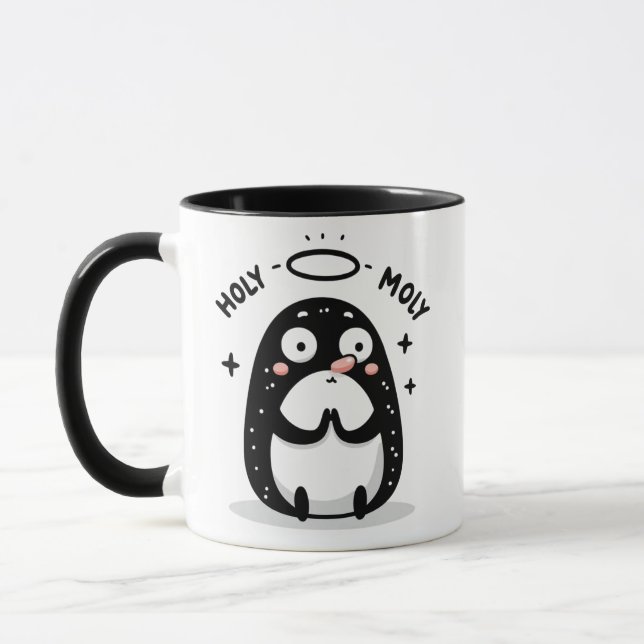 Holy Moly Cute Praying Mole Mug – Funny Animal Pun (Gauche)