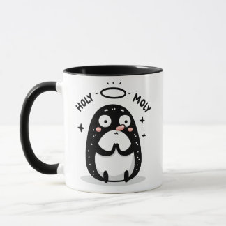Holy Moly Cute Praying Mole Mug – Funny Animal Pun Tasse