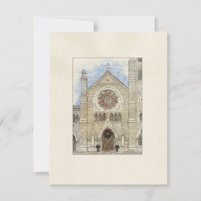 Holy Name Cathedral Christmas Save the Date Card Ankündigung (Vorderseite)