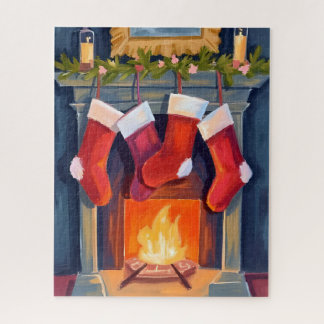 Holy Night | Christmas Stockings Watercolor