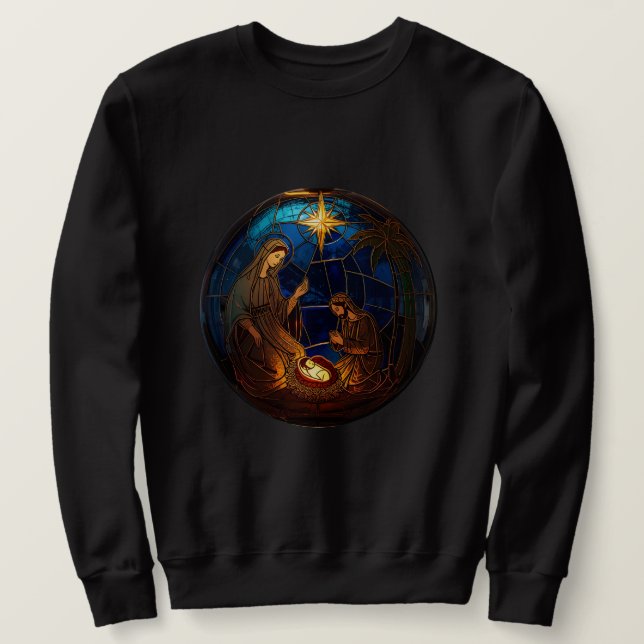 Holy Night Nativity Glow Sweatshirt (Design vorne)
