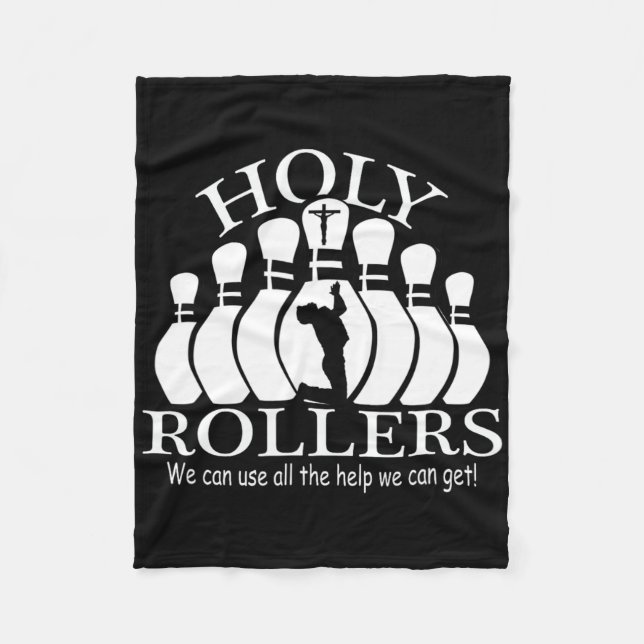 Holy Rollers Matching Bowling Team Fleecedecke (Vorderseite)