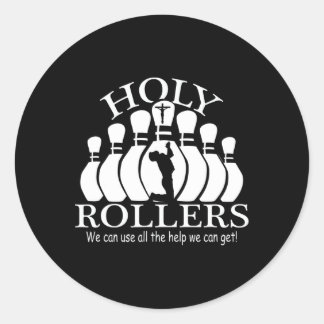 Holy Rollers Matching Bowling Team Runder Aufkleber